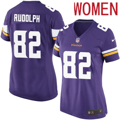 Women Minnesota Vikings #82 Kyle Rudolph Nike Purple Game Player NFL Jersey->women nfl jersey->Women Jersey